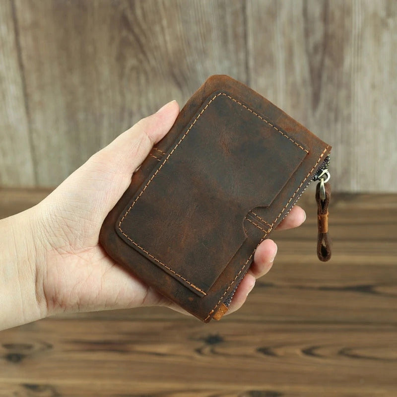 Canaveral leather coin purse showing slit for credit card