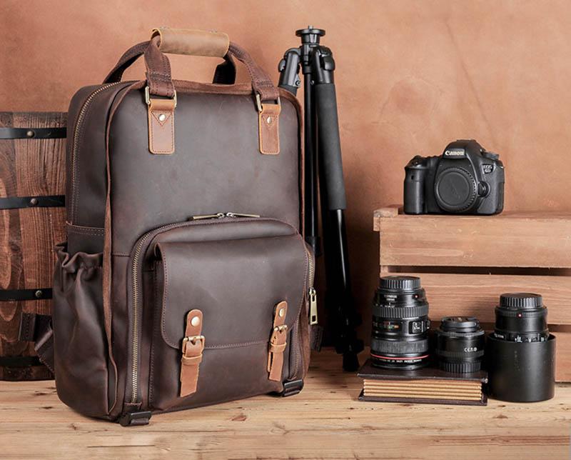 Yosemite carrying case for cameras showing various lenses and a canon 35mm camera